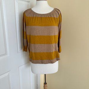 NWT Ann Taylor Loft Rugby Stripe-Ribbon Tie Blouson Top